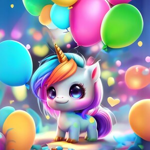 Kinderbild Einhorn | Kinderposter Einhorn | Poster Kinderbild | Wandbild Kinderzimmer Einhorn | Baby Einhorn | Einhorn Wanddeko