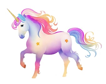 Kinderbild Einhorn | Kinderposter Einhorn | Poster Kinderbild | Wandbild Kinderzimmer Einhorn | Baby Einhorn | Einhorn Wanddeko