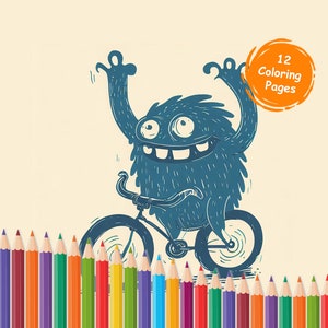Funny Monsters | Coloring Book | Coloring Pages for Children | Children&#39;s Coloring Pages | to print | Instant Download | Grayscale Illustration PDF