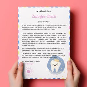 Carta personalizada para el Hada de los Dientes | Imprimible | Regalo para el Hada de los Dientes | Descarga PDF | Idea de regalo para la pérdida de dientes de leche | Carta infantil