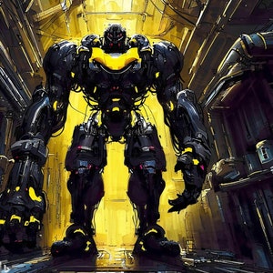 SciFi Cyber Mech Wall Decor | AI Robotics Art | Digital Art Metaverse Character | Robot Wall | AI generierte Kunst | Digital Download