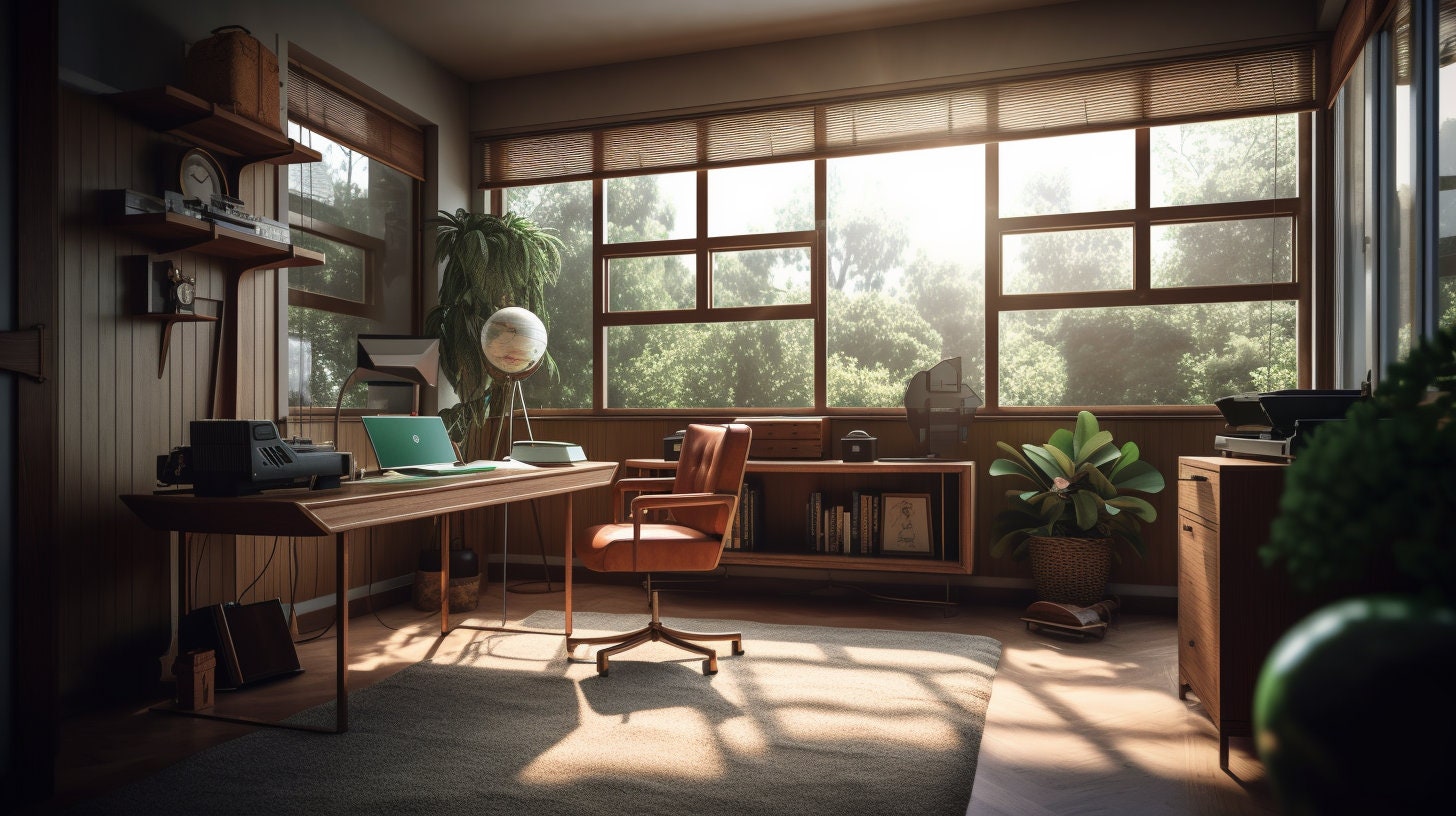 Video Call Background - Mid-century Modern Interior 01 - Etsy