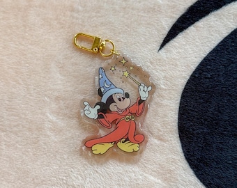 Mickey Sorcerer Disney Keychain: Glitter Infused Acrylic Keychain
