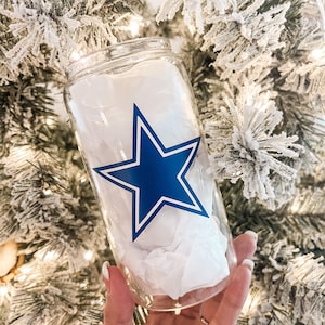 The Dallas Cowboys Inspired Football Beer Glass, Football Coffee Glass Cup, Football Team, Christmas Gift, Football Cowboys Beer Glass.