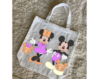 Bolsa de mano de Halloween de Mickey y Minnie Mouse para pedir dulces