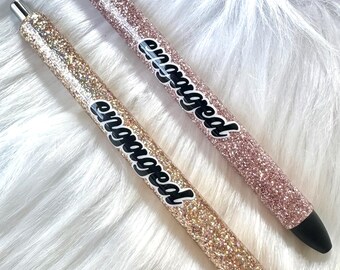 Engagierter InkJoy Gel Glitzer Stift Handgemachter Geschenk Braut Glitzer Stift für Bräute-zu-Be Hochzeitsplaner und Verlobungsgeschenke Verlobungsfeier