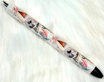Boho InkJoy Gel Glitter Dreamer-Themed Pen Handgemachtes Geschenk mit Wild und Frei mit Blumen Pfeilen Federn Mom Accessoires Mitbewohner Geschenk