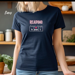 Reading Teacher Shirt Reading Specialist Gift Elementary School Intervention Teacher T-Shirt with Quote Reading Has My Heart Phoneme TShirt