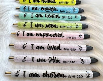 Inspirierender Glaube InkJoy Gel Glitter Gelstifte Biblische Affirmationen Bibel Vers Christlicher Geschenkglaube Stift für Journaling und Notizen