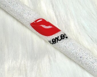 Bolígrafo de gel con purpurina InkJoy XOXO Lips para el día de San Valentín Bolígrafo InkJoy hecho a mano para el día del amor Regalo para la novia de Galentine