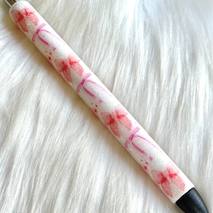 Bow and Cherry Lover InkJoy Gel Glitter Pen Handmade Gift Cherries with Dainty Bows For Friends Roommates Fruit Fanatics Summer Lover