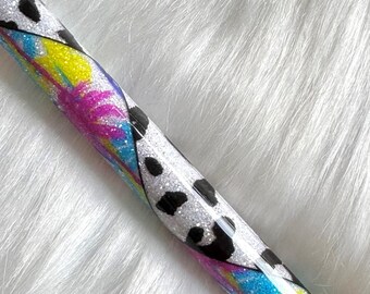 Kuh Druck & Bunte Palmen InkJoy Gel Glitter Land Mädchen Tropische Flucht Kuh Druck Liebhaber Tropisches Vibe Mitbewohner Geschenk