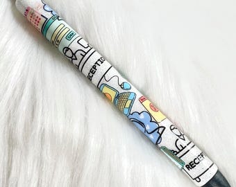 Empfangsdame InkJoy Gelschreiber Lustiger Bürostift für Front Schreibtisch Personal Apotheker Geschenk Empfang Medizinisches Schreibtisch Zubehör Apotheker