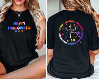 Happy Halloween T-shirt; Skeleton T-Shirt