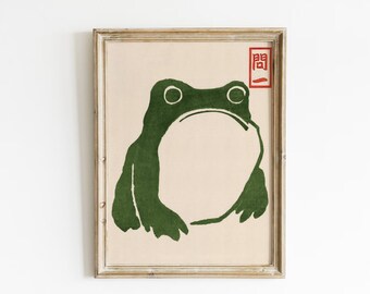 Matsumoto Hoji Japanese Frog Print, Vintage Woodblock Frog Poster, Frog Ukiyo-e Print, Printable Japanese Frog Wall Art, Digital Download