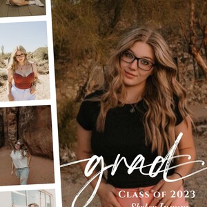 Photo Booth Strip Template, Graduation Card Canva, 100% editable