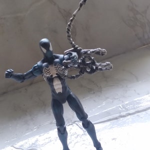 Spider-man Marvel Legends Style Black Venom Symbiote Custom Action