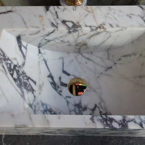 Calacatta Viola Marble Sink, Marble Sink , Powder Room, Sink Custom Vanity Top Natural Stone Marble Sink, Washbasin