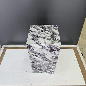 Calacatta Viola Marble Plinth Coffee Table: Pedestal Side Table image 9