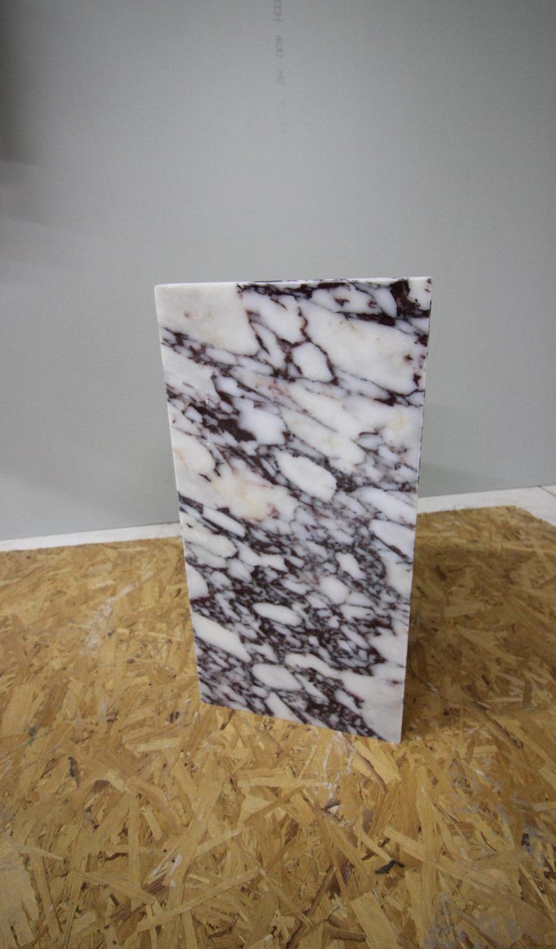Calacatta Viola Marble Plinth Coffee Table: Pedestal Side Table image 15
