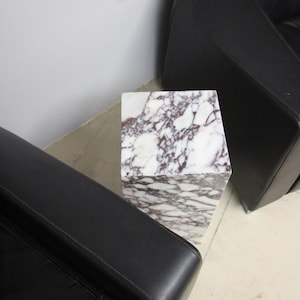 Calacatta Viola Marble Plinth Coffee Table: Pedestal Side Table image 16