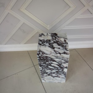 Calacatta Viola Marble Plinth Coffee Table: Pedestal Side Table image 17