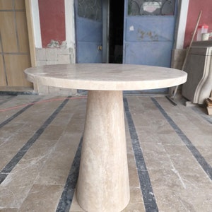 Travertine Plinth Coffee Table , vintage Coffee Table, travertine End Table , Custom Table, unique table