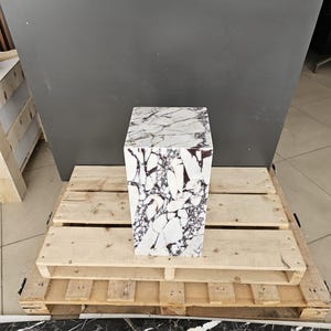 Calacatta Viola Marble Plinth Coffee Table: Pedestal Side Table image 11