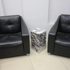 Calacatta Viola Marble Plinth Coffee Table: Pedestal Side Table image 18