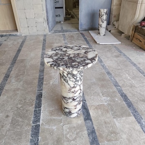 Calacatta Viola Marble Plinth Coffee Table , vintage  Coffee Table,  Marble End Table , Custom  Table, unique table,Italian design,