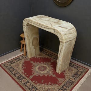 Ready to ship Handcrafted Onyx  Marble Console Table  Luxury Plinth Decor