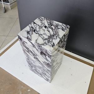 Calacatta Viola Marble Plinth Coffee Table: Pedestal Side Table image 3