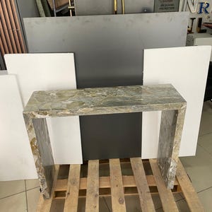 Console Green Marble Plinth , Marble , Luxury Decors, Custom  Table, Marble Unique Console ,Handcrafted ,