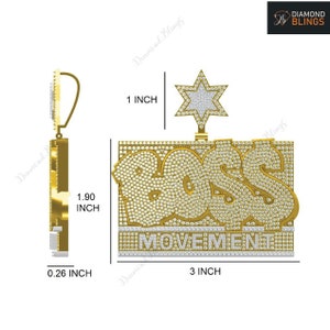 Colgante con diamante moissanita VVS Boss, colgante con nombre personalizado con acabado helado, joyería con diamantes Bust Down para ella