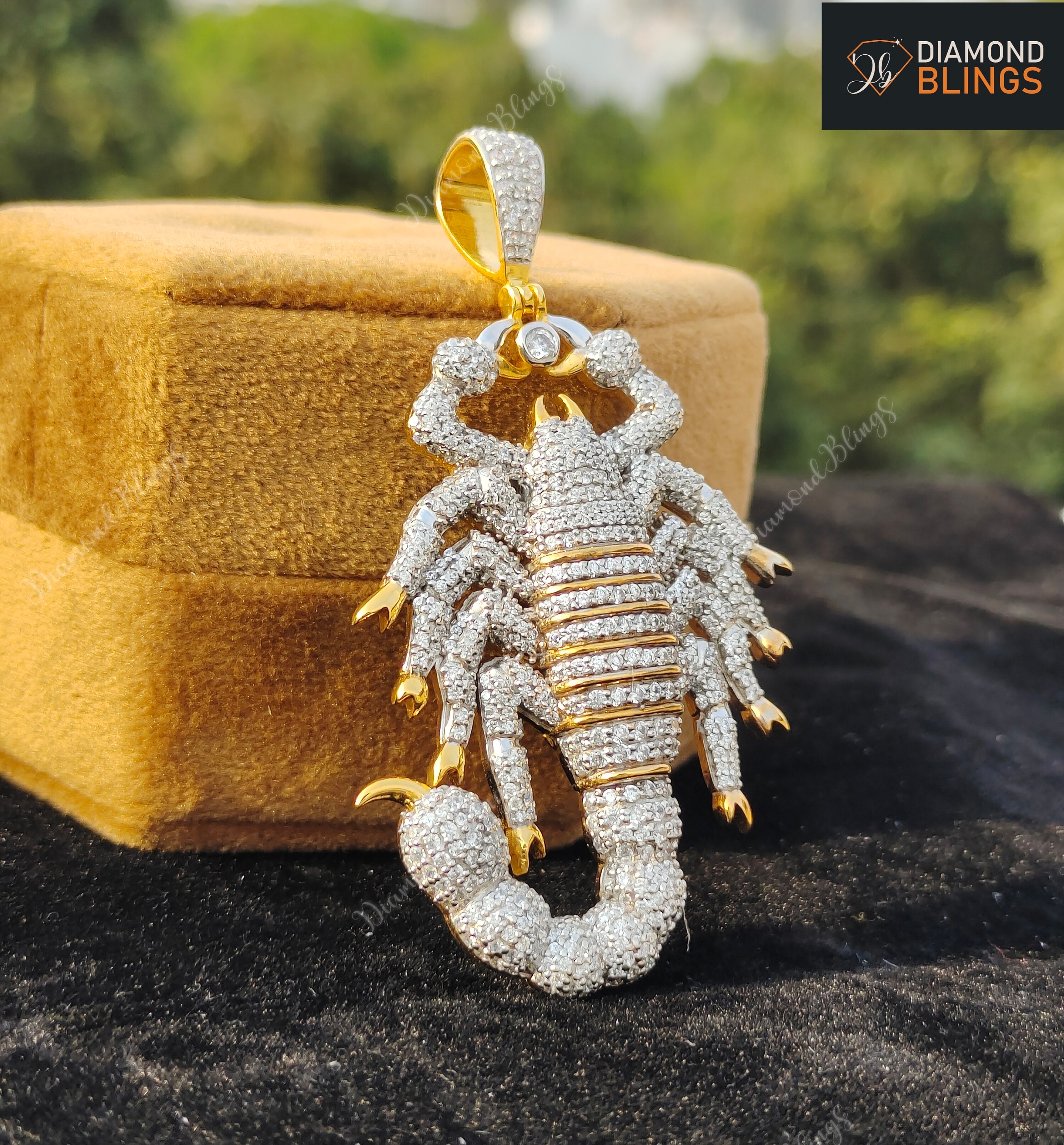Iced Out Scorpio Pendant, Silver 10K 14K Gold Animal Pendant