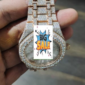 Reloj con busto de moissanita VVS, reloj de pulsera automático para hombre con efecto helado, reloj de diamantes de lujo para él, joyería de hip hop para él