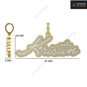 Colgante personalizado con nombre Kristin, colgante de diamantes de moissanita VVS, colgante con nombre personalizado, joyas de diamantes para ella