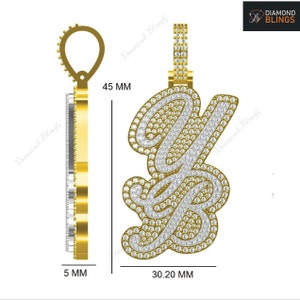 Colgante con letras personalizadas de diamantes de moissanita VVS YB, colgante con letras personalizadas con acabado helado, colgante con nombre personalizado, joyas de diamantes para ella