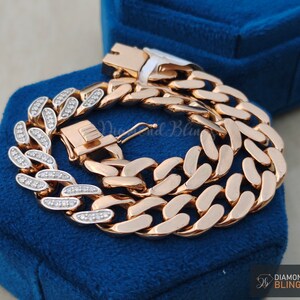 Bransoletka z łańcuszkiem Miami Cuban o średnicy 10 mm, Bransoletka z ogniwami Curb Link w kolorze srebrnym i złotym, Bransoletka z łańcuszkiem męskim lub damskim, Bransoletka z Moissanite Unisex Cuban