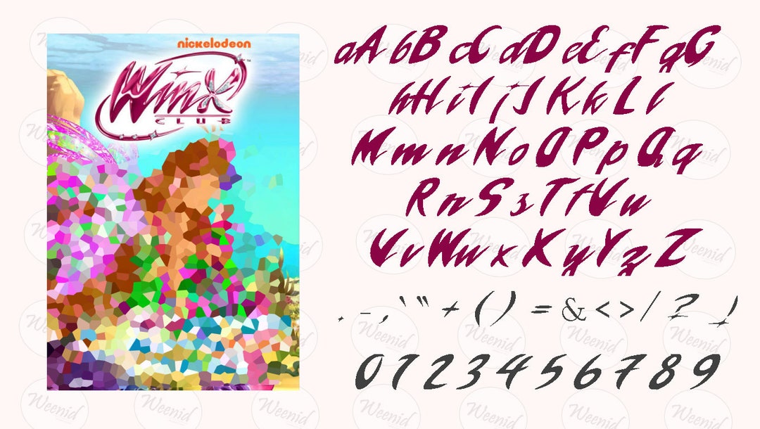 Winx Club Planner Alphabet Font Letters Customize Gift Etsy