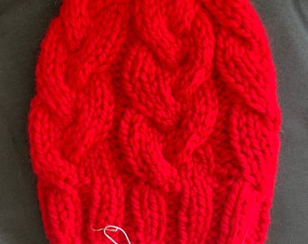 Gorro Beanie grueso de Monster Cables - Claret (rojo Navidad)
