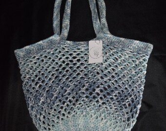 Bolso tote de mercado/playa tejido a mano - Hilo de mezcla de algodón