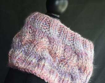 Calentador de cuello con cable grueso - Tejido a mano - Gracelyn Fair
