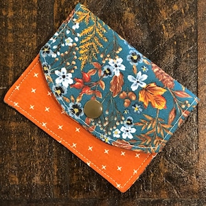 FOLLAJE DE OTOÑO - Billetera pequeña / Billetera de tela pequeña / Billetera para tarjetas / Billetera de viaje / Billetera con dos bolsillos / Billetera minimalista