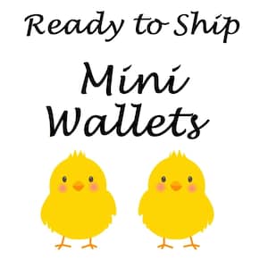 LISTO PARA ENVIAR - Mini billetera / Billetera pequeña de tela / Billetera para tarjetas / Billetera de viaje / Billetera de dos bolsillos / Billetera minimalista / Regalos rápidos