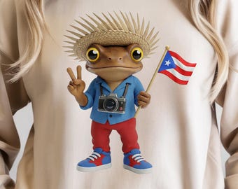 Coqui frog puerto rico PNG, boricua tourist shirt, jibaro hat art, travel souvenir graphic, vacation gift digital download