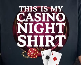Diseño de camiseta para noche de casino: Fiesta en Las Vegas PNG (Descarga digital)