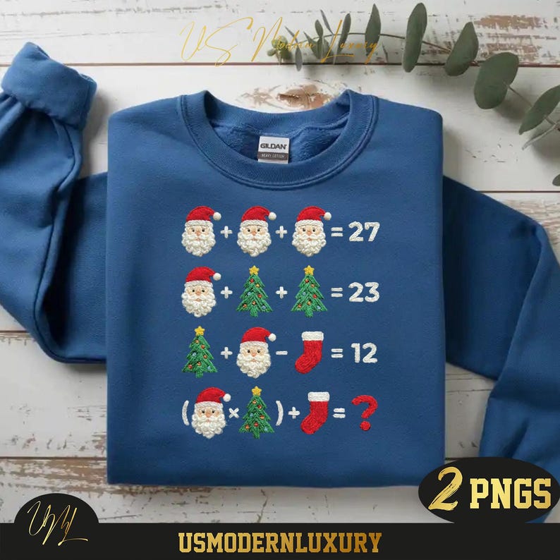 Funny Christmas Math PNG: Santa Tree Holiday Humor (digital Download ...