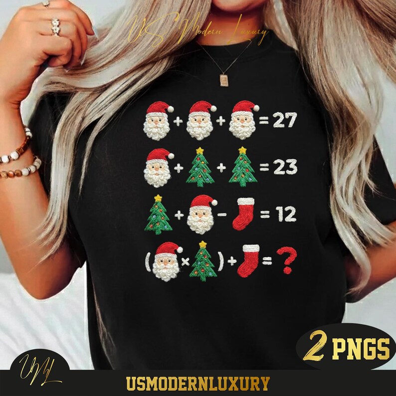 Funny Christmas Math PNG: Santa Tree Holiday Humor (digital Download ...