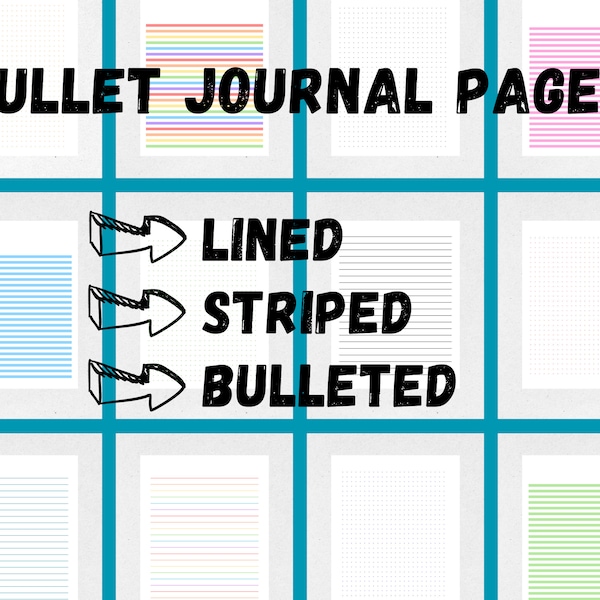 Lined, Striped & Bulleted - Bullet Journal Pages